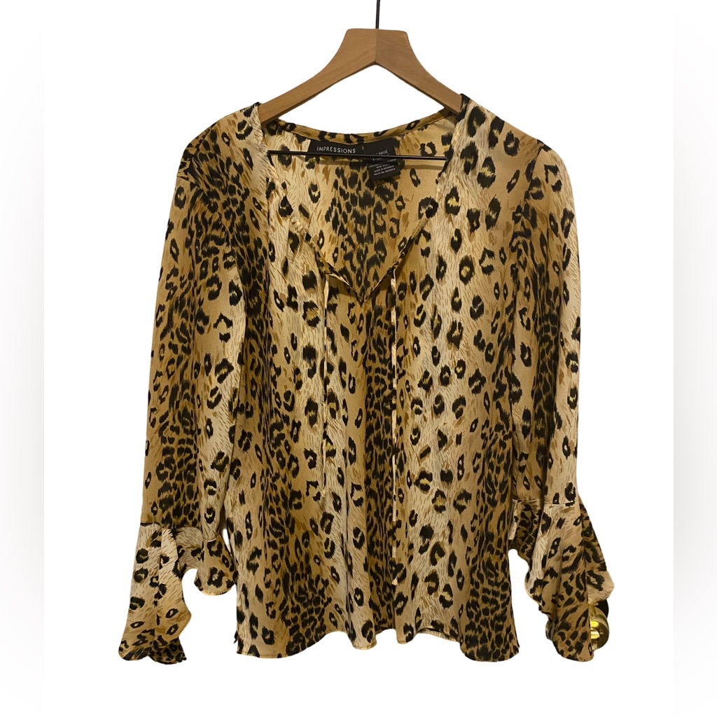 Impressions Leopard Print Blouse Xl